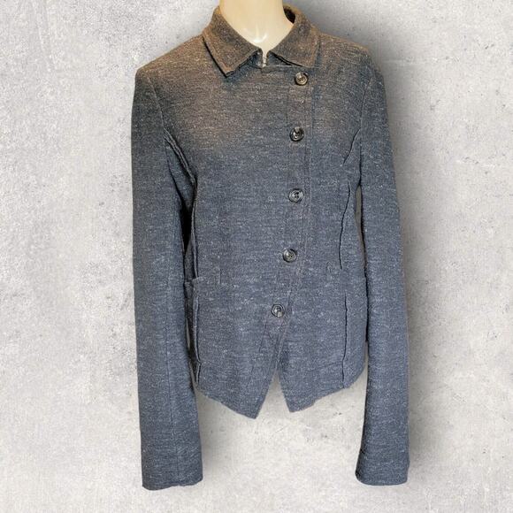 Free People Womens Button Wool Blend Jacket Sweater Cardigan Medium Dark Gray - Picture 1 of 12